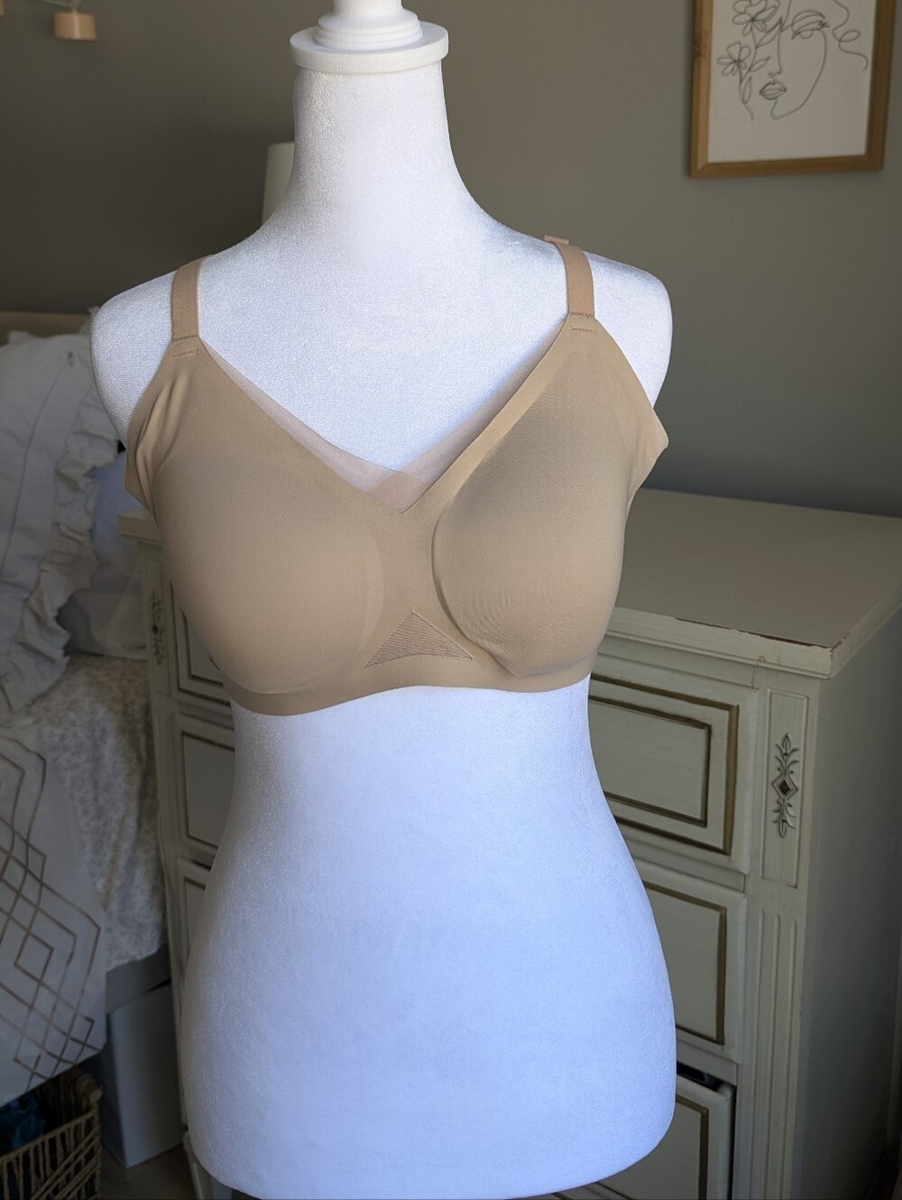 HONEYLOVE CROSSOVER WIRELESS BRA SAND Nude Beige SIZE M 36 B/C